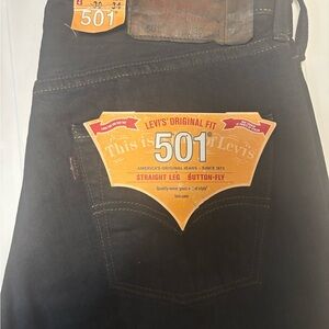 Levi's Men's Blaxk 501 Straight Leg Jeans